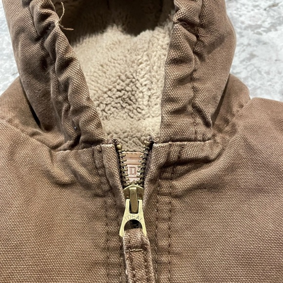 Chore coat kids brown fleece lined hooded  size 18 months Schmidt workwear - Picture 3 of 4